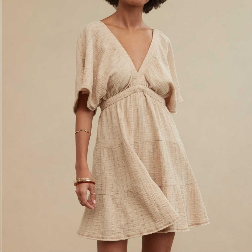 Aerie Gauzy Flutter Sleeve Dress Size M